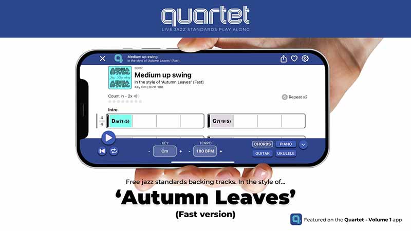 Autumn Leaves (Fast-Version) - Quartet Jazz Standards App Backing Tracks