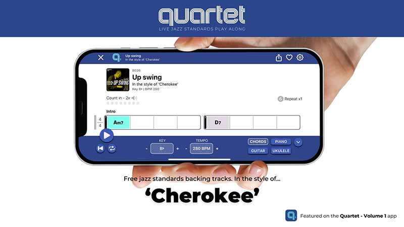 Cherokee - Quartet Jazz Standards App Backing Tracks