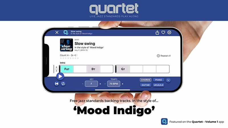 Mood Indigo - Quartet Jazz Standards App Backing Tracks