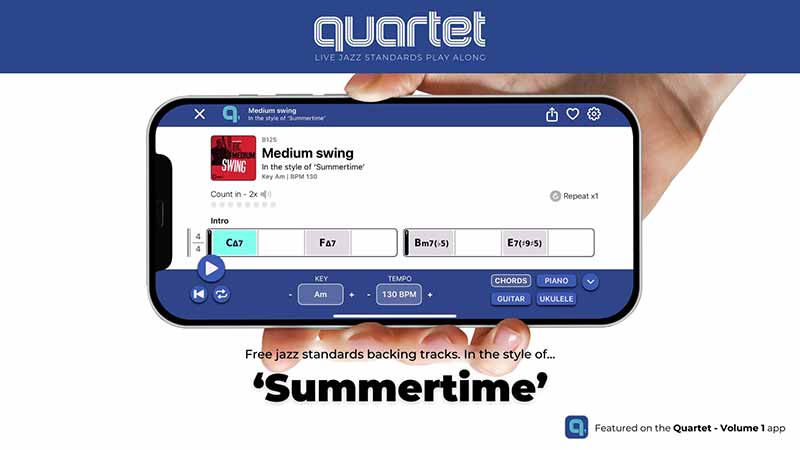 Summertime - Quartet Jazz Standards App Backing Tracks
