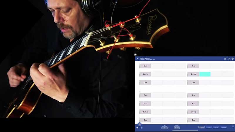 Nigel Price (Guitar) tries out the Quartet jazz standards play-along app